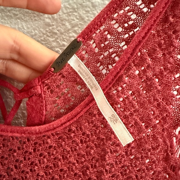 Free People Crochet Back Tie Sleeveless Top Size XS - Picture 7 of 8